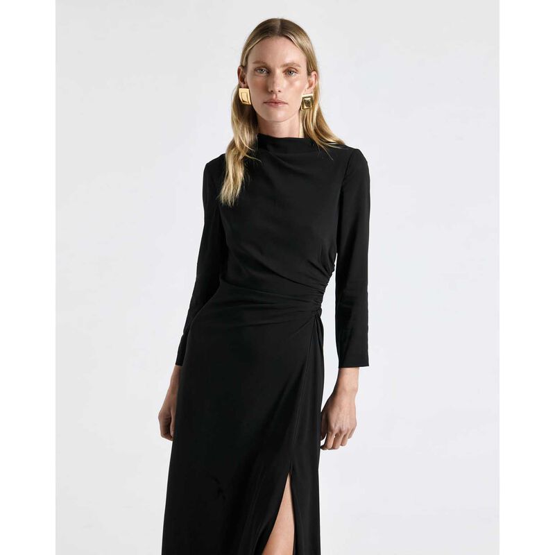 Cue Soft Viscose Draped Shortened Sleeve Dress image number 2
